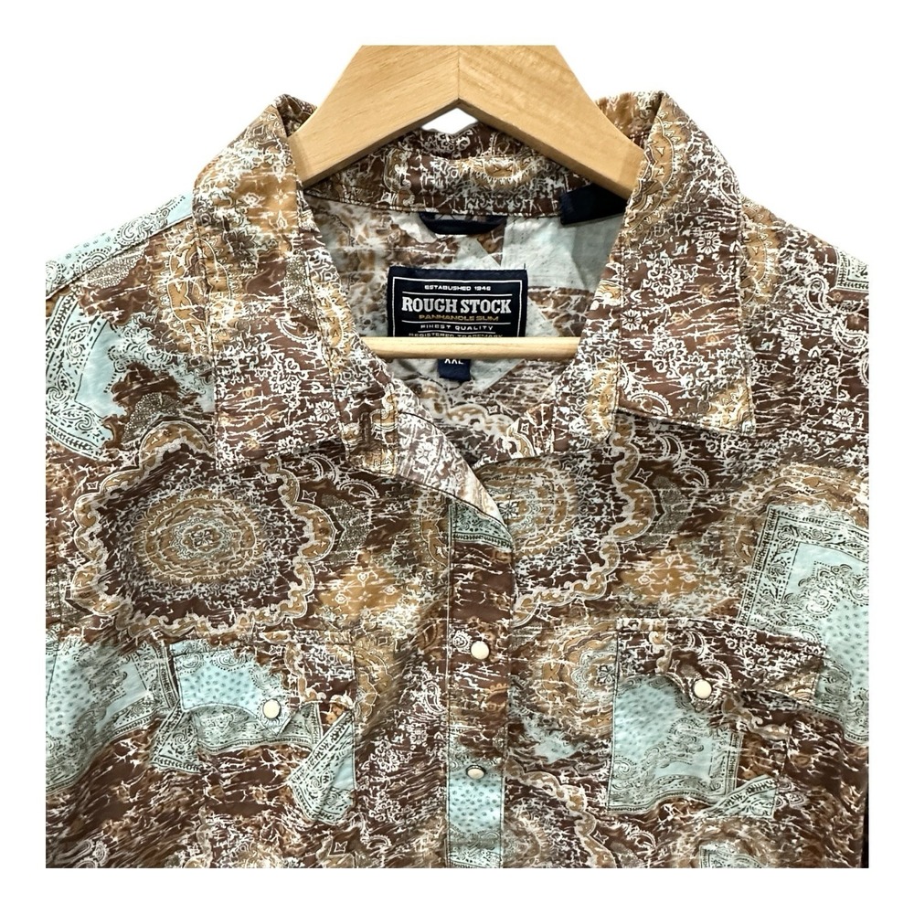 Panhandle Slim Shirt Womens XXL Rough Stock Paisley Pearl Snap Western Cowgirl